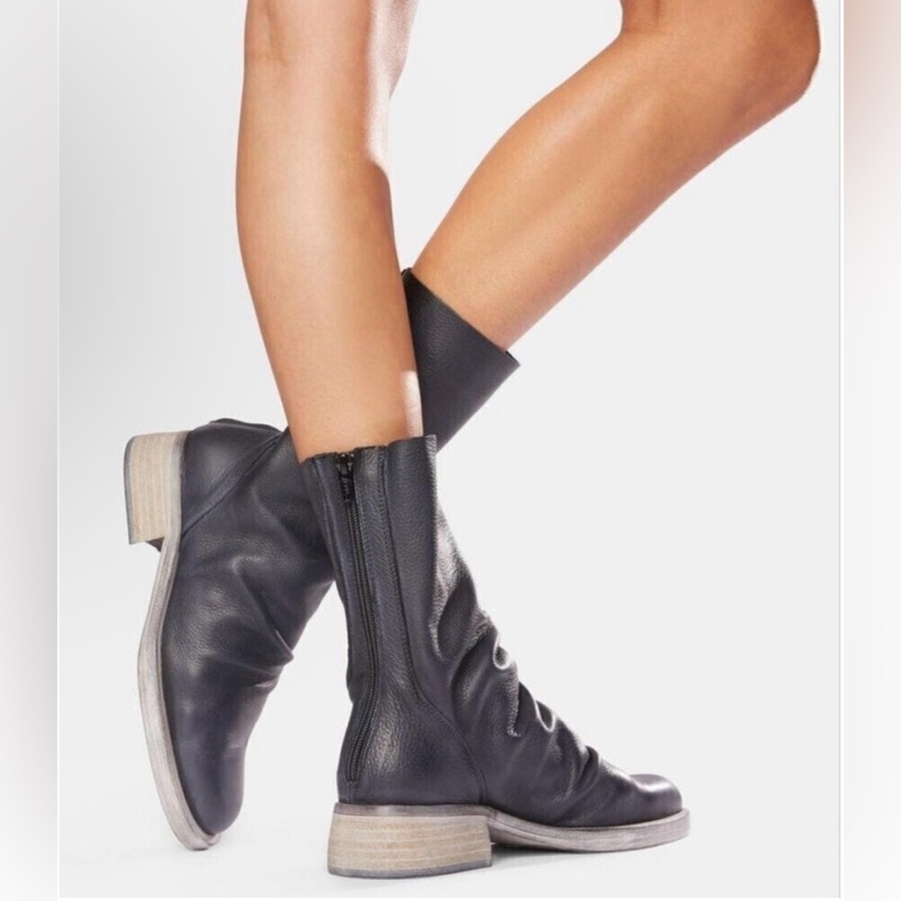 Free People Sutton Tight Slouch Leather Boots. Size 37